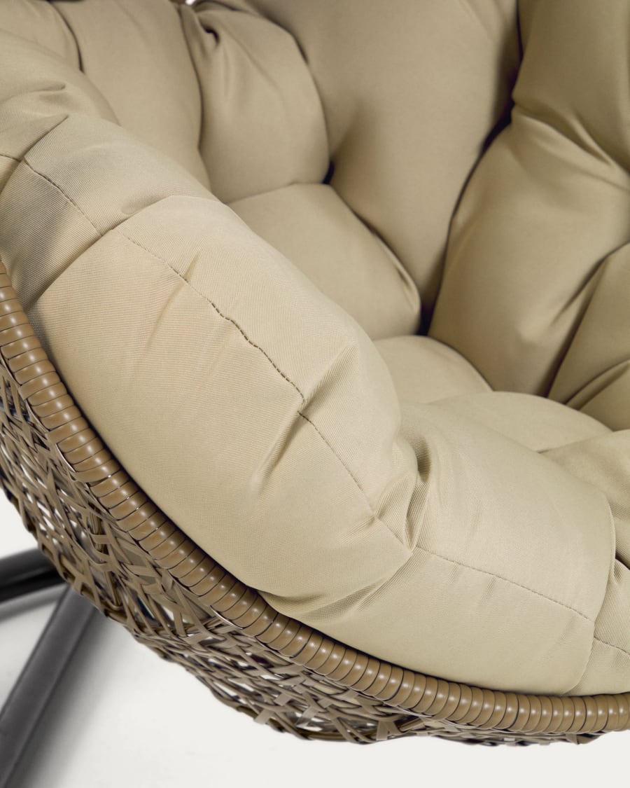 Hanging armchair with dark grey Florina brown feet