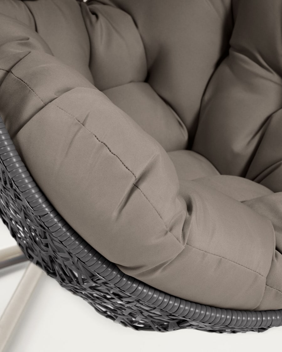 Pendant armchair with light grey Florina dark grey base