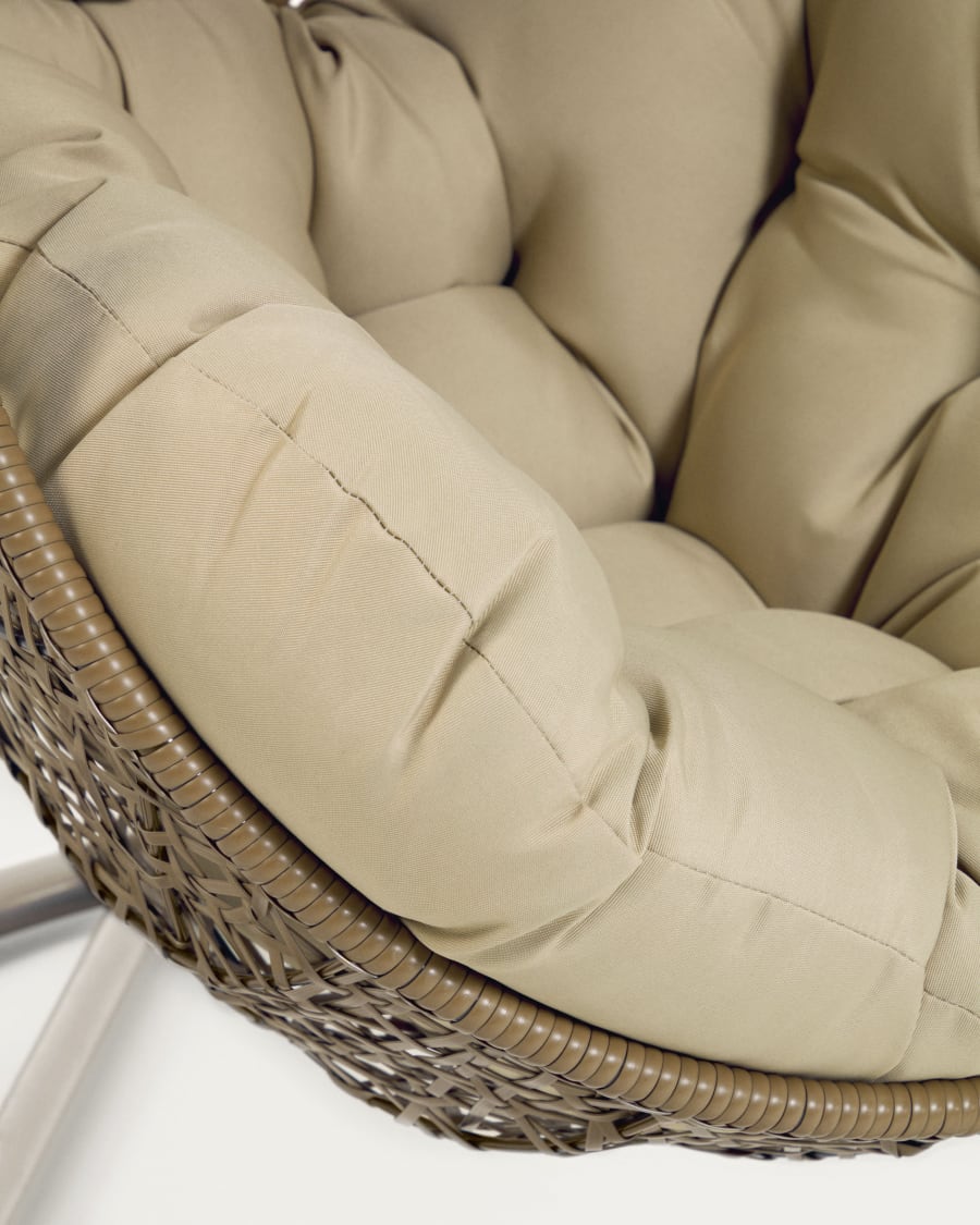 Hanging armchair with light grey Florina brown feet