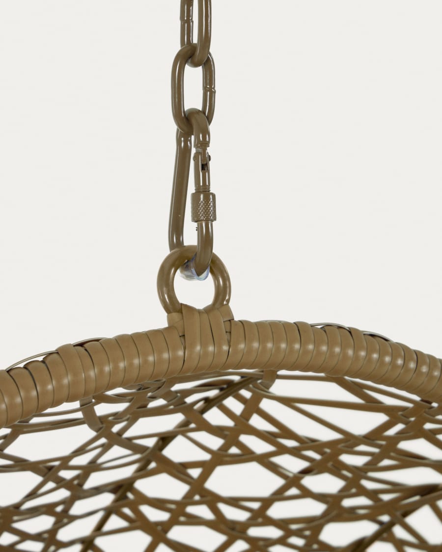 Hanging armchair with light grey Florina brown feet