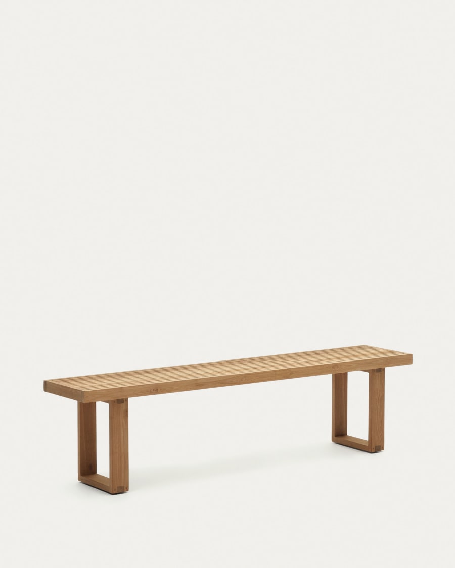 Canadell 100% outdoor solid recycled teak bench, 210 cm