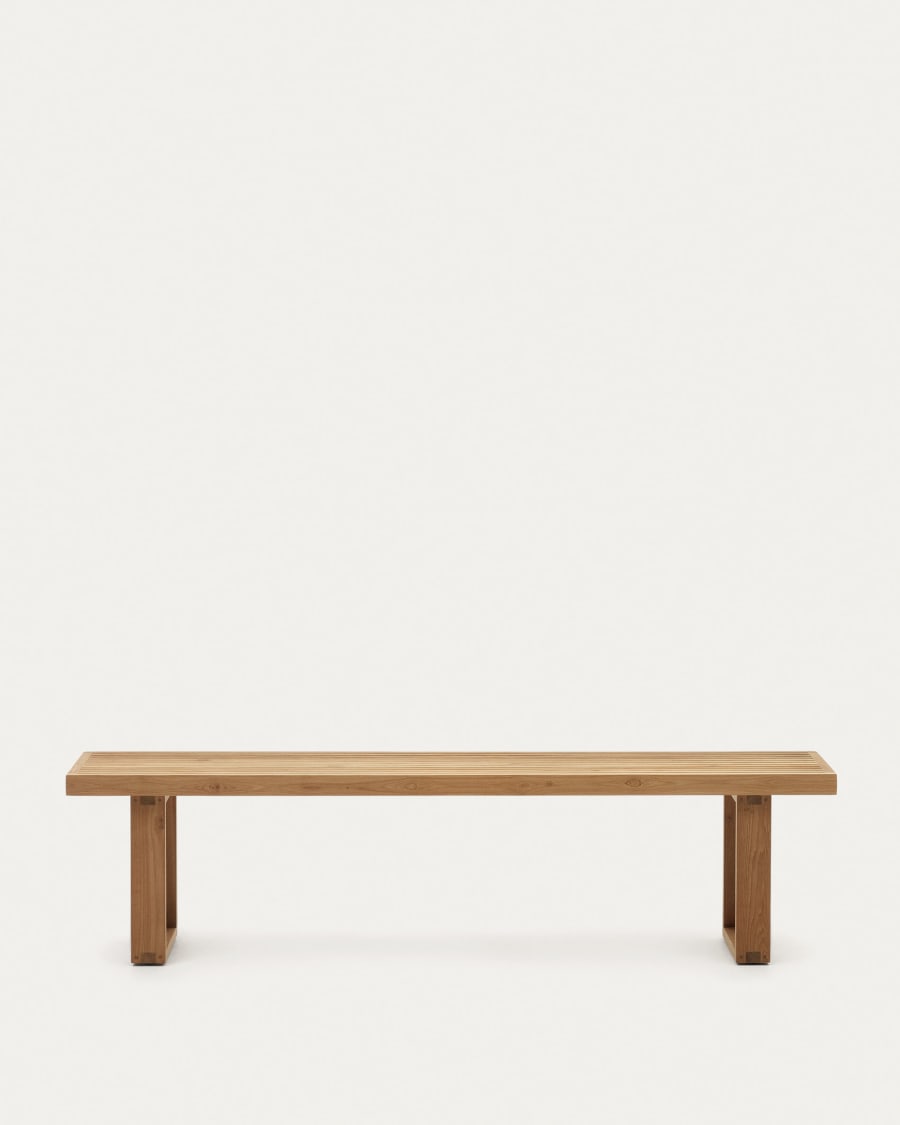 Canadell 100% outdoor solid recycled teak bench, 210 cm