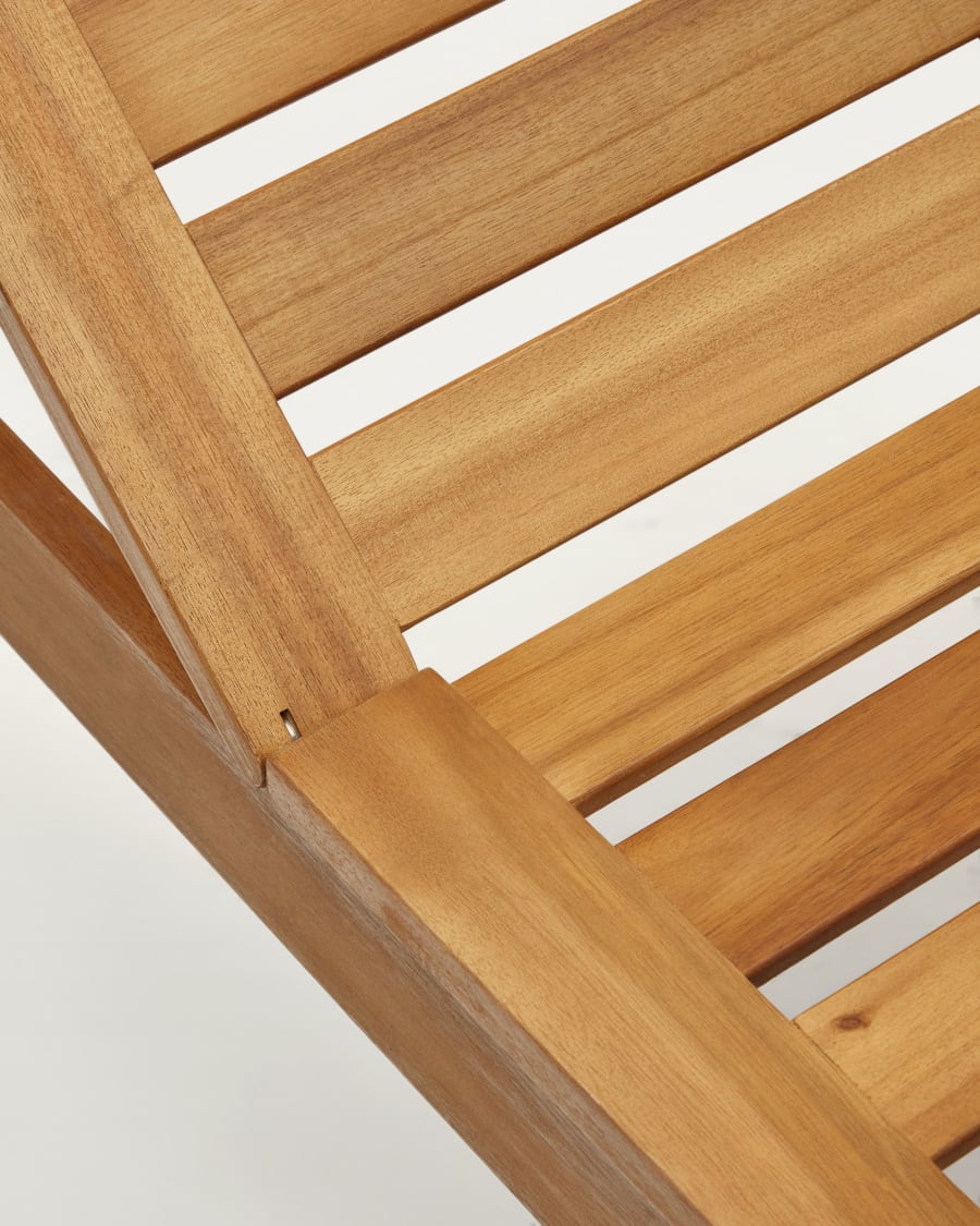 Sulamita outdoor sun lounger made from solid acacia wood FSC 100%