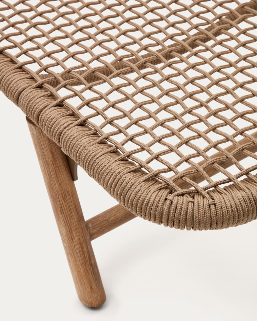 Dandara lounge chair with steel structure, beige cord and solid acacia wood legs FSC 100%