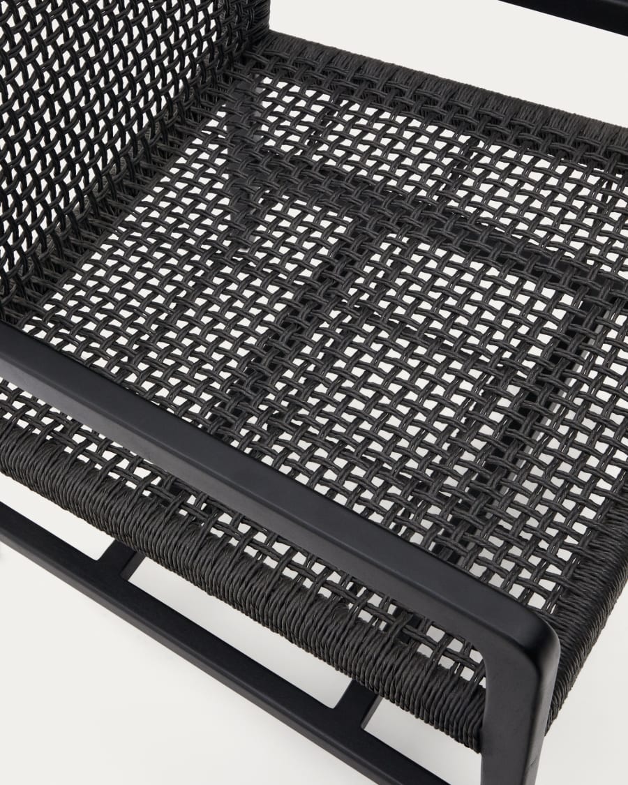 Sabolla armchair made of solid teak wood in a black finish