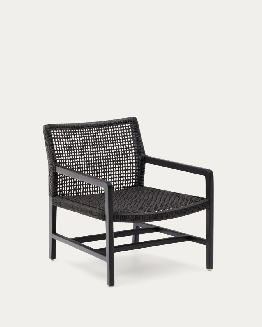 Sabolla armchair made of solid teak wood in a black finish