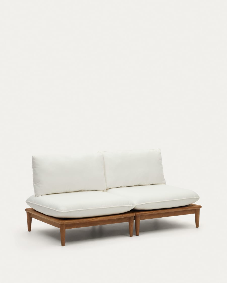 Portitxol set of 2 modular armchairs in solid teak