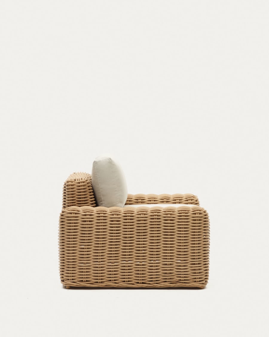 Portlligat polyrattan outdoor armchair in a natural finish