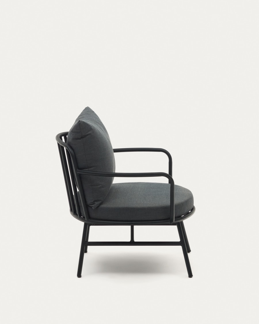 Bramant steel armchair with black finish