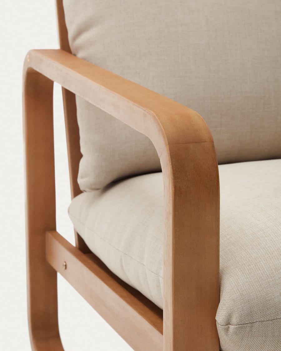 Sacaleta solid eucalyptus wood armchair
