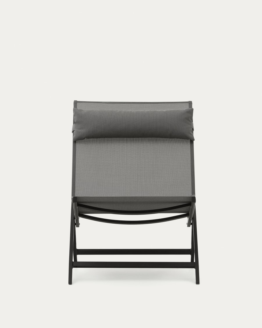 Canutells folding armchair made of aluminum with dark grey finish