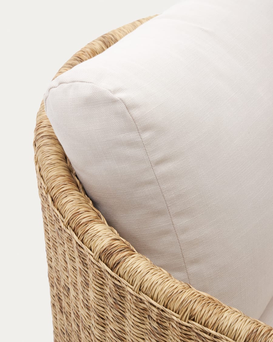 Xoriguer armchair in synthetic rattan and solid eucalyptus wood FSC 100%