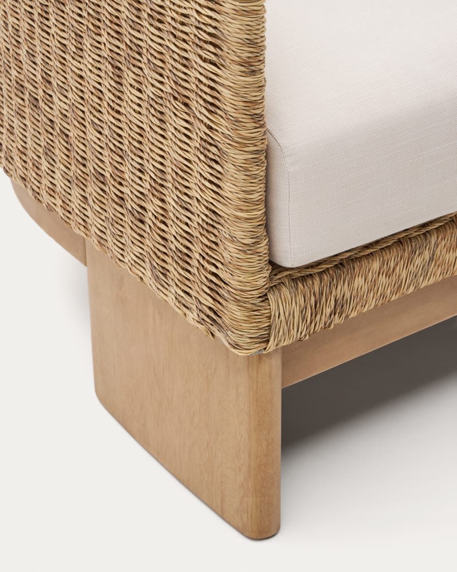 Xoriguer armchair in synthetic rattan and solid eucalyptus wood FSC 100%