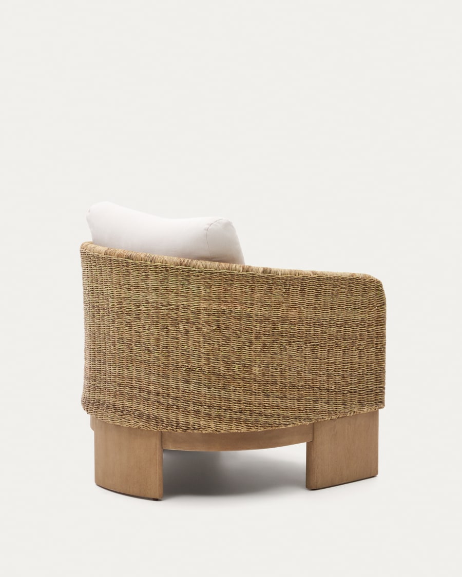 Xoriguer armchair in synthetic rattan and solid eucalyptus wood FSC 100%