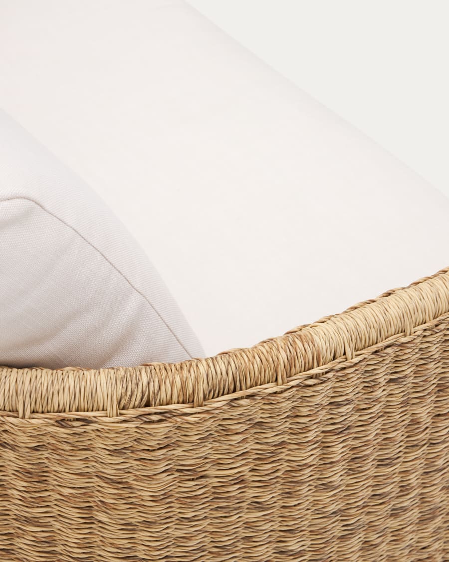 Xoriguer 3-seater sofa in synthetic rattan and solid eucalyptus wood, 223 cm FSC 100%