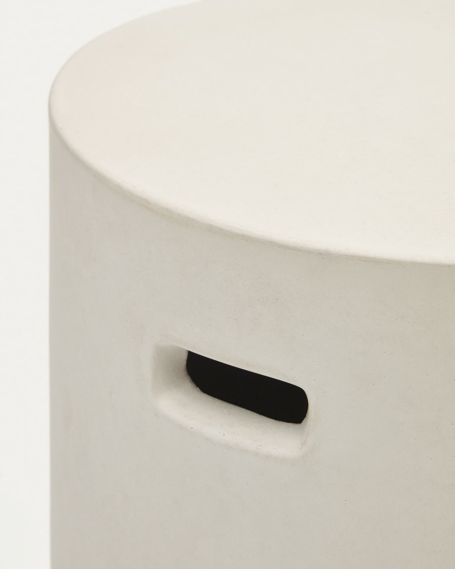 Aiguablava footrest in white cement, Ø 37 cm