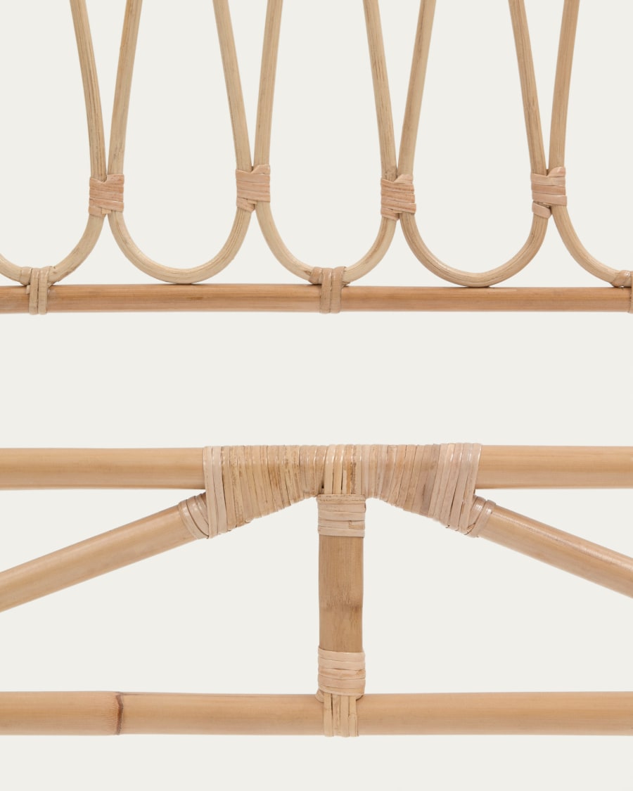 Testiera Caterina in rattan finitura naturale per letto da 90 cm