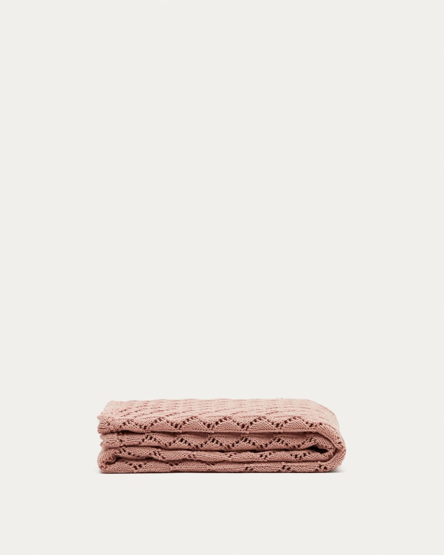 Coperta Ria in maglia rosa 70 x 100 cm