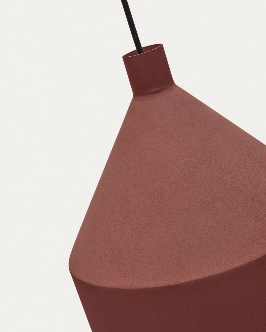 Peralta ceiling lamp in metal with a terractotta painted finish, Ø 30 cm