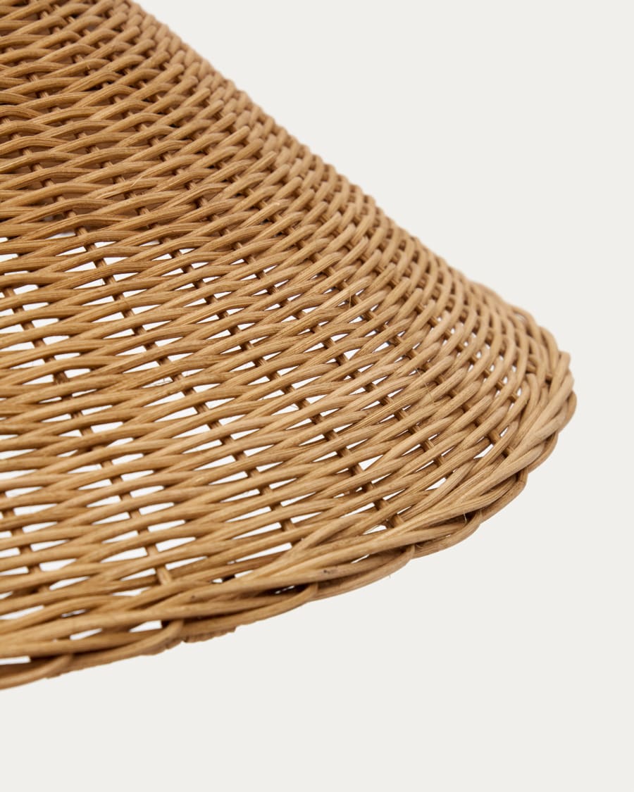 Urania floor lamp in rattan and metal with black painted finished UK adapter