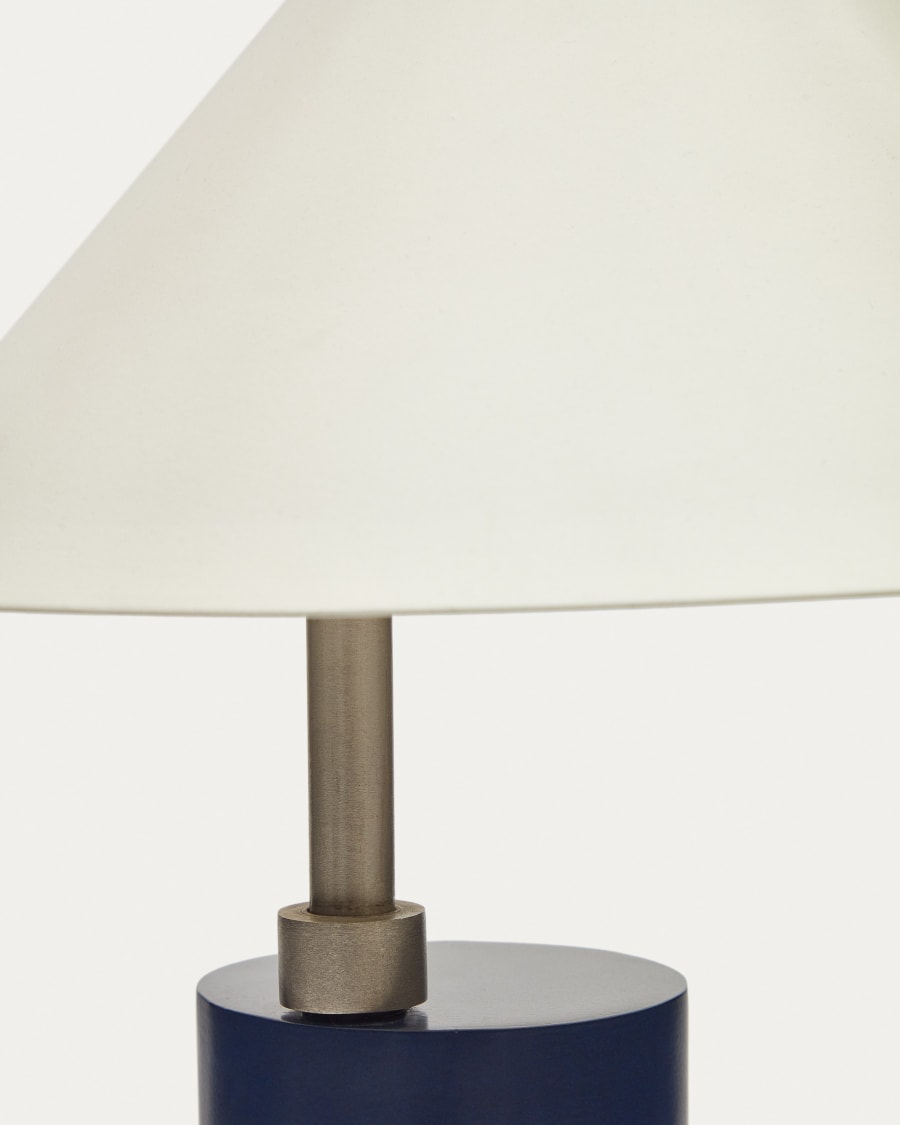 Shiva metal table lamp with blue and white painted finish