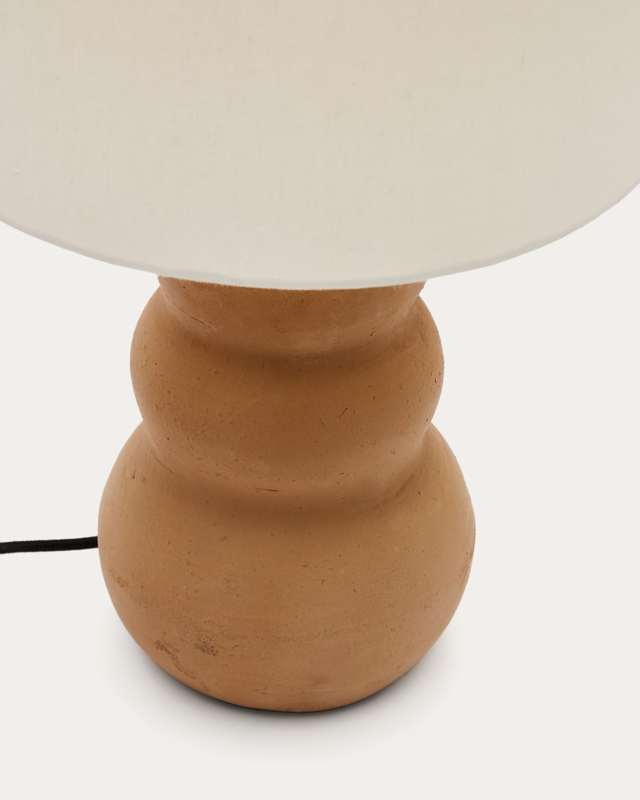 Madsen terracotta table lamp with white shade
