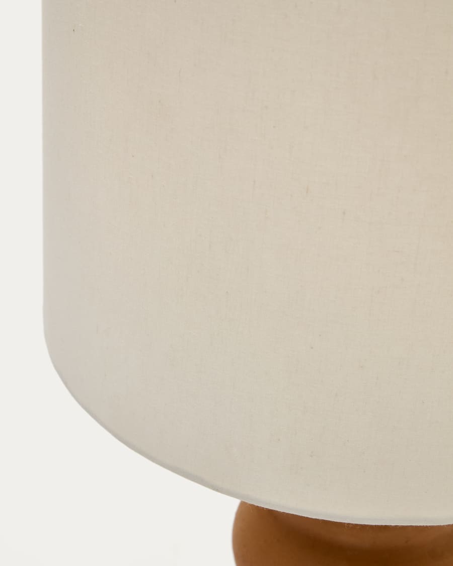 Madsen terracotta table lamp with white shade