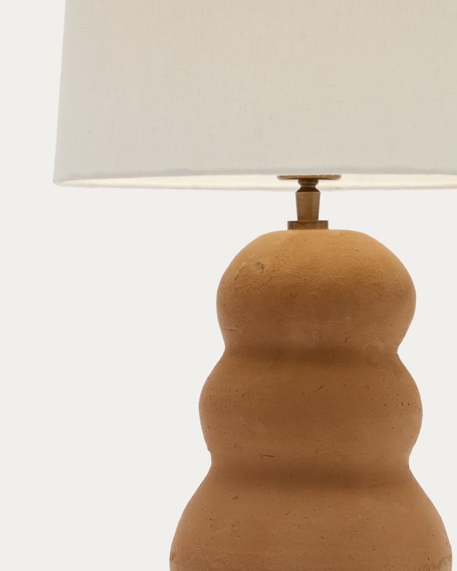 Madsen terracotta table lamp with white shade