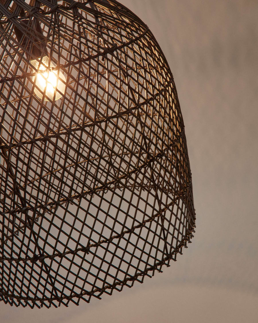 Domitila rattan ceiling lamp shade with black painted finish, Ø 44 cm