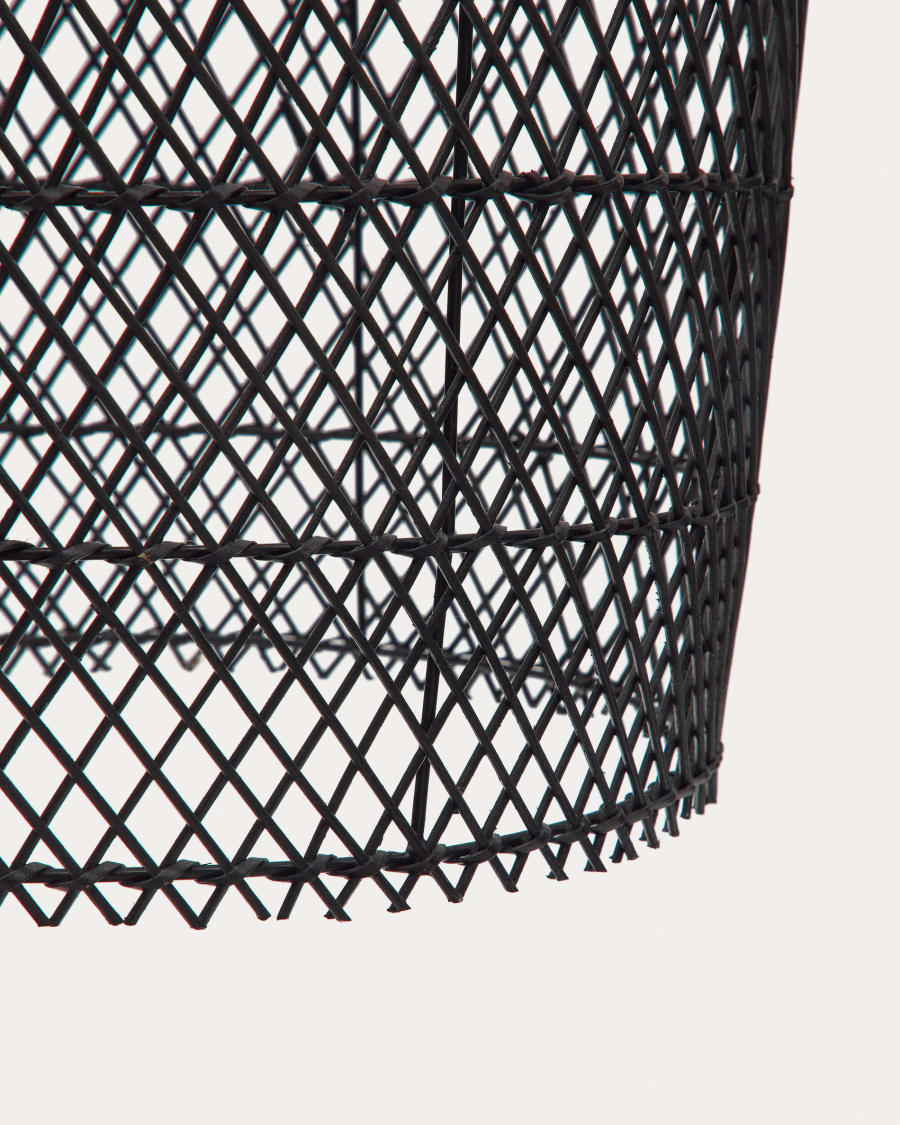 Domitila rattan ceiling lamp shade with black painted finish, Ø 44 cm