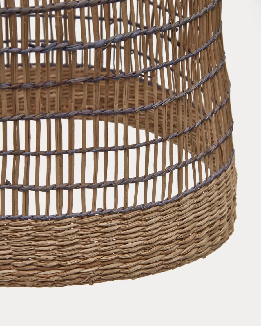 Casavells natural fiber ceiling lamp shade with a natural and blue finish, Ø 35 cm