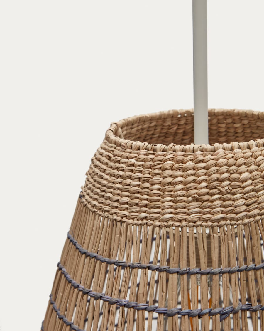 Casavells natural fiber ceiling lamp shade with a natural and blue finish, Ø 35 cm