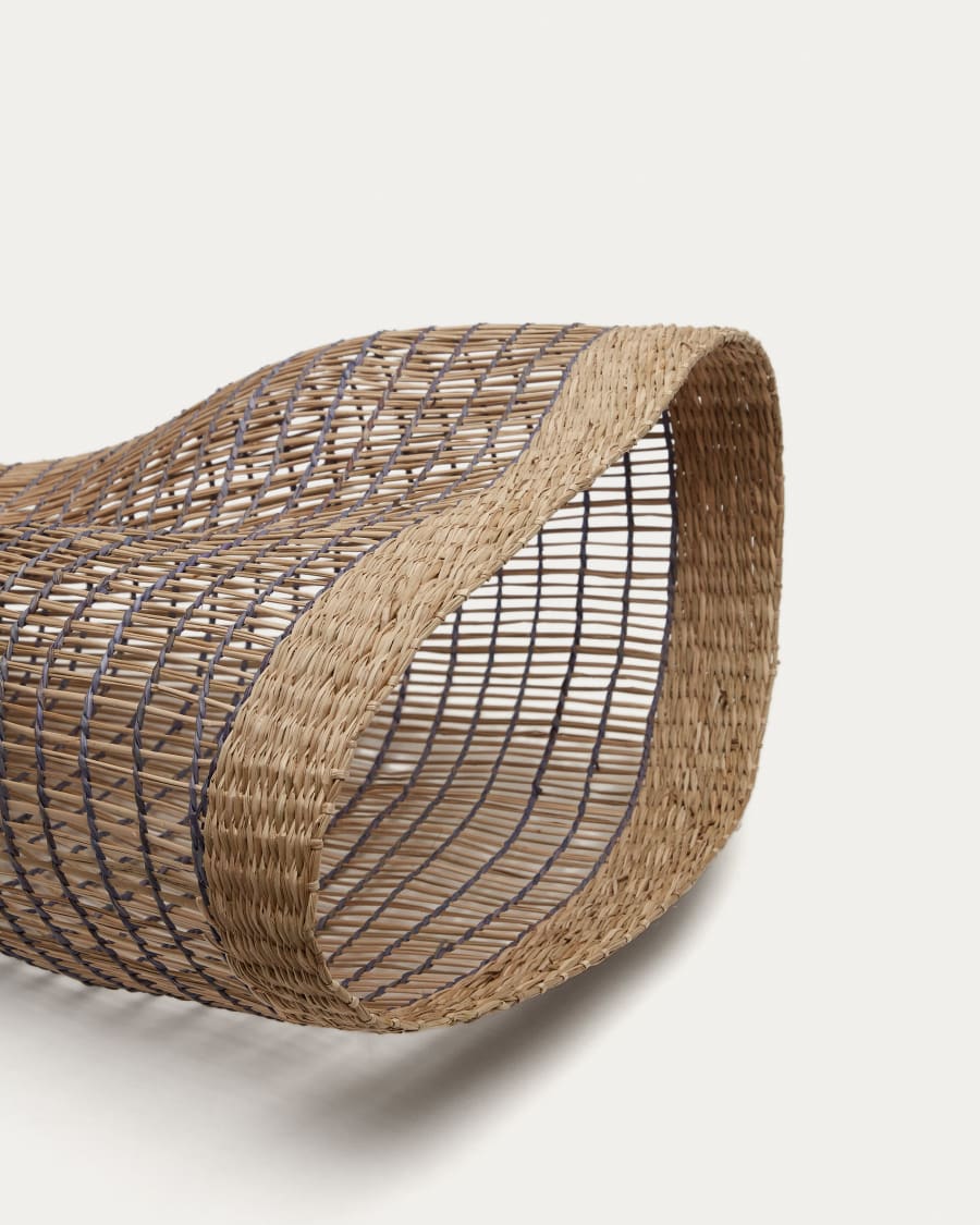 Casavells natural fiber ceiling lamp shade with a natural and blue finish, Ø 35 cm