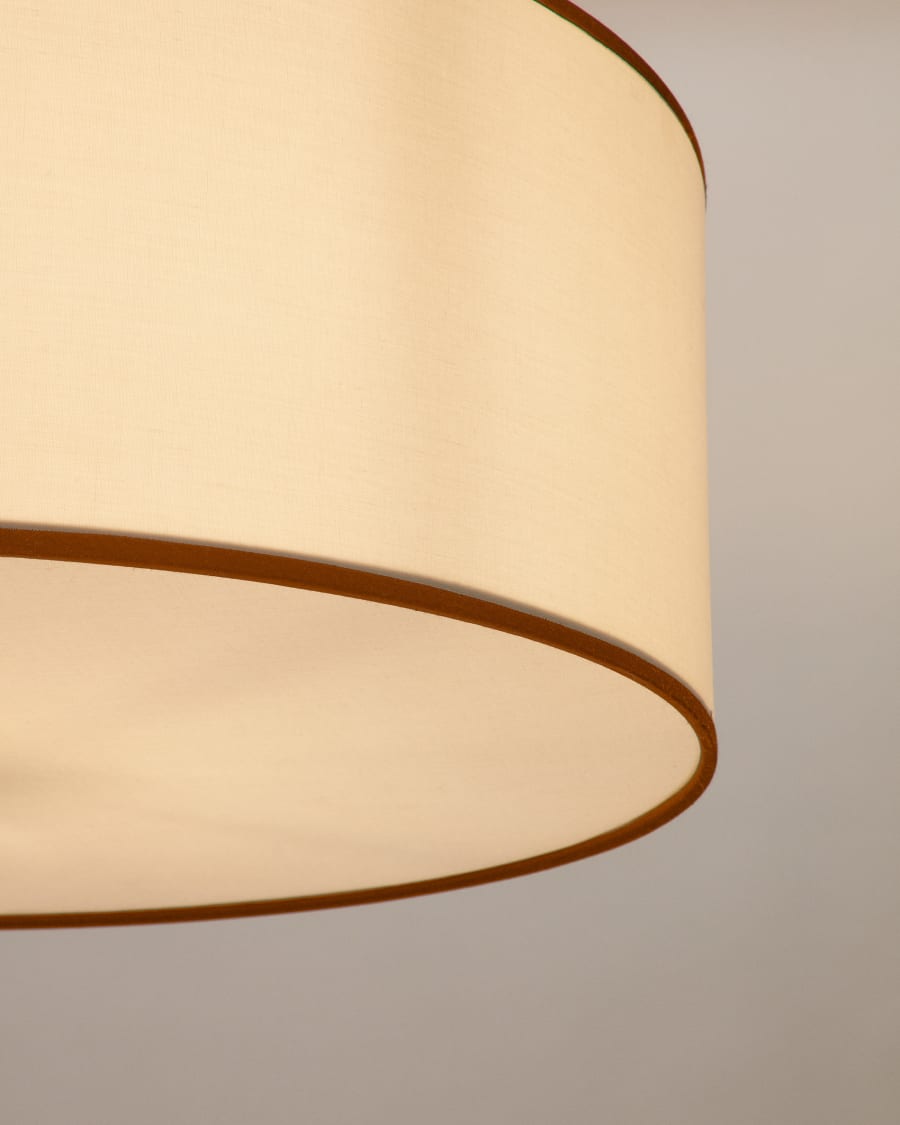 Binisalem ceiling lamp shade in white and mustard, Ø 50 cm