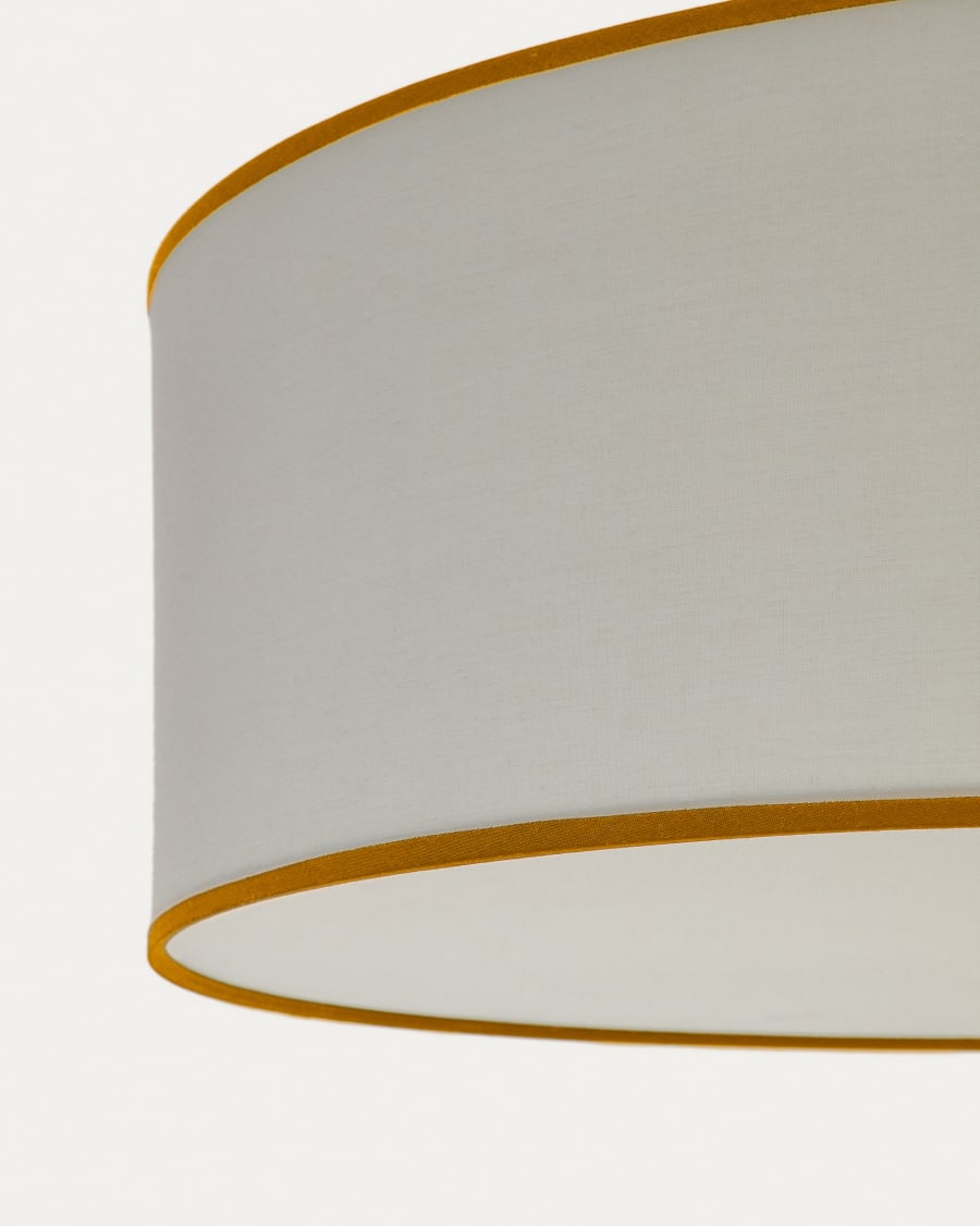 Binisalem ceiling lamp shade in white and mustard, Ø 50 cm