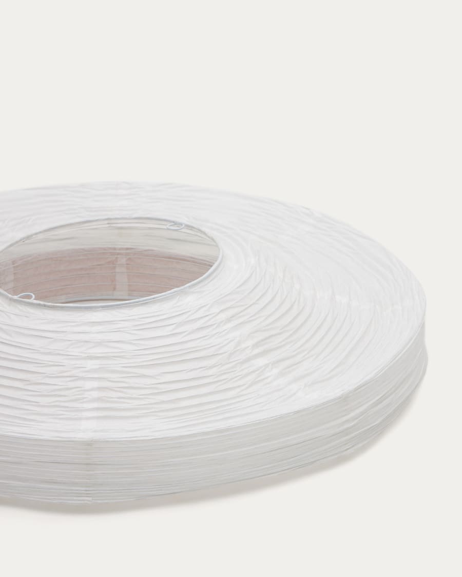 Hila ceiling lamp screen in white paper with natural wood veneer Ø 55 cm