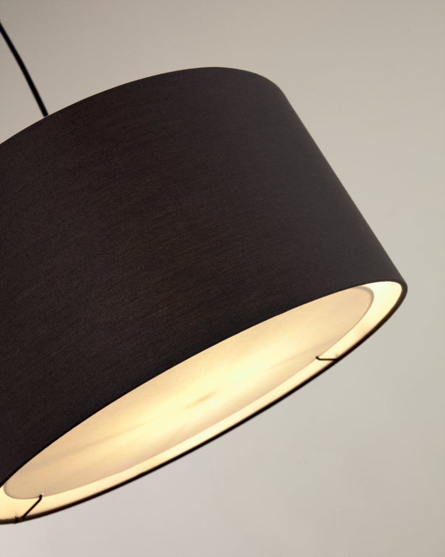Lampenschirm für Deckenleuchte Santana in Schwarz mit Diffusor in Weiß Ø 40 cm
