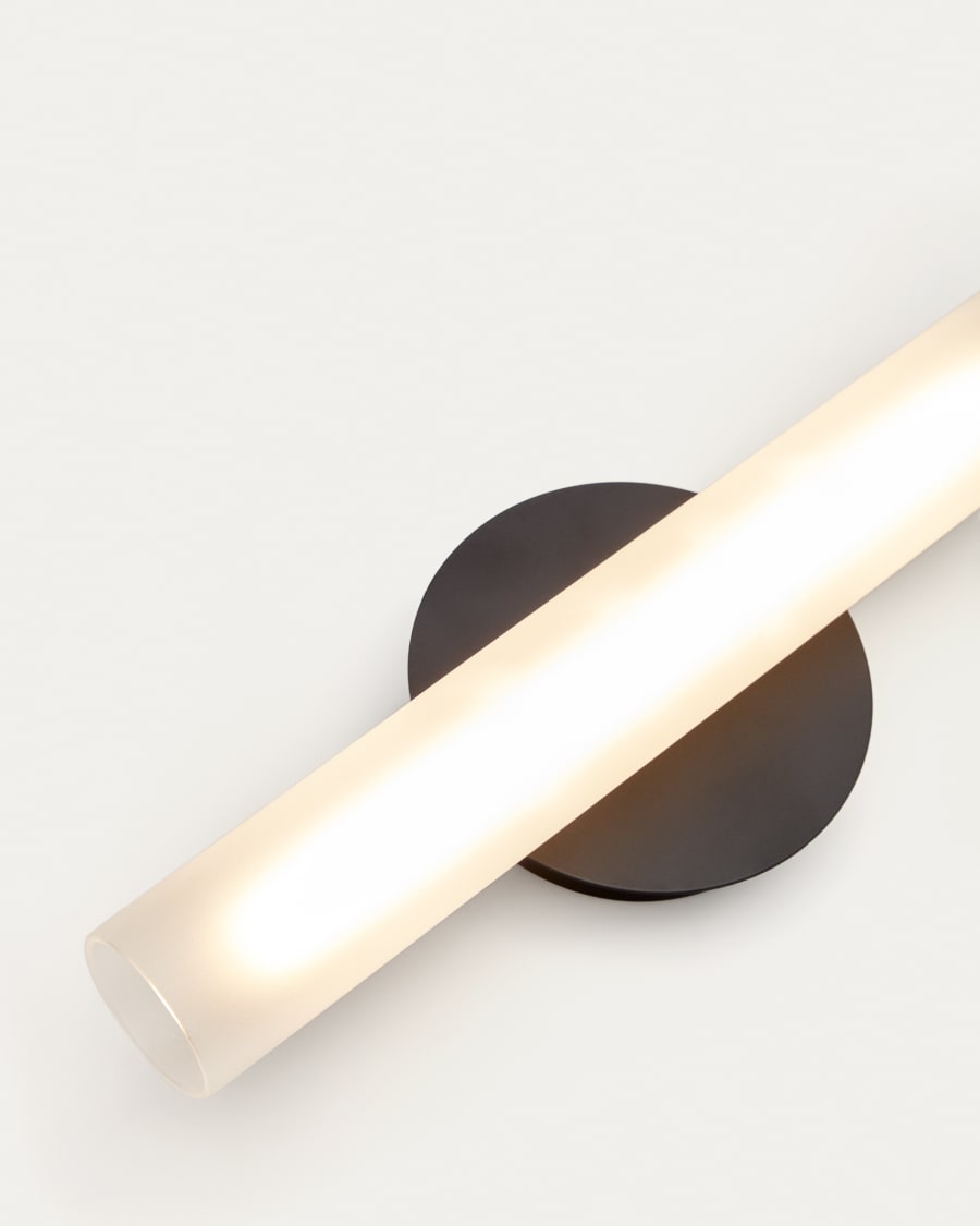 Wandleuchte Vauxall aus Metall und Mattglas