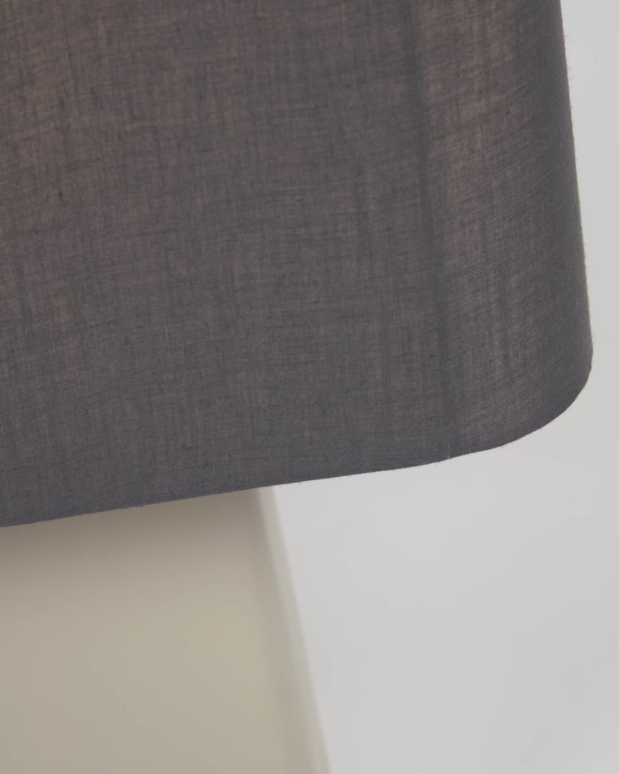 Clelia table lamp in metal with beige and dark grey painted finish