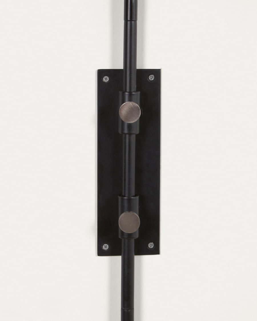 Eleazar wall light in metal with black painted finish UK adapter