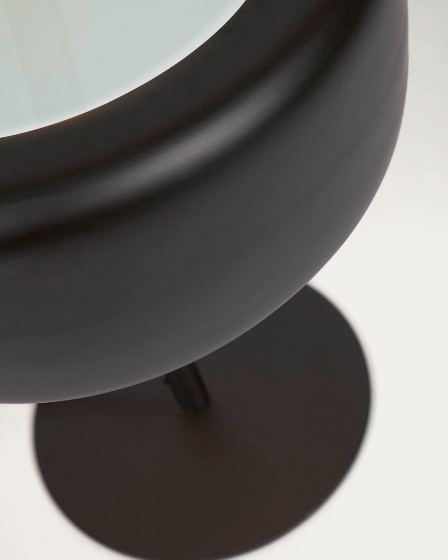 Μεταλλικό επιτραπέζιο φωτιστικό Francisca, φινίρισμα μαύρου γυαλιού