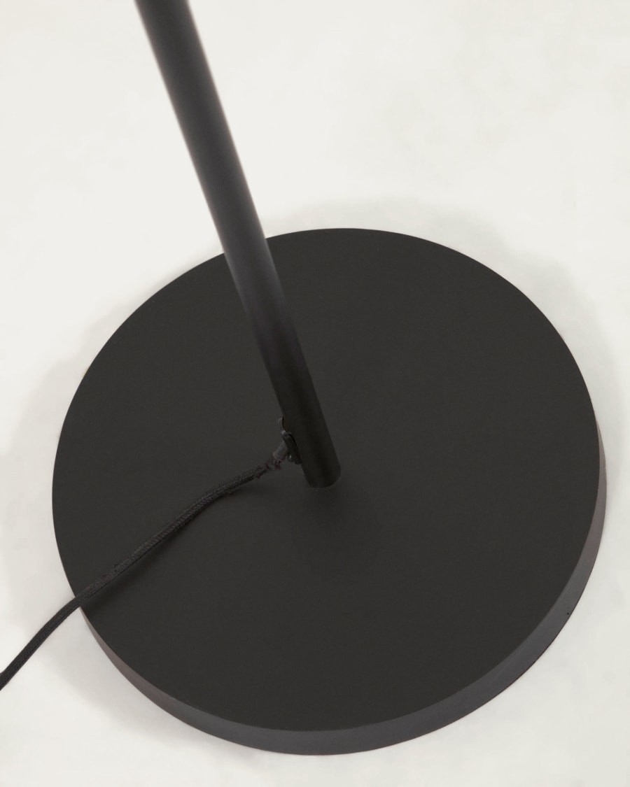 Francisca floor lamp in metal with a glass and black finish