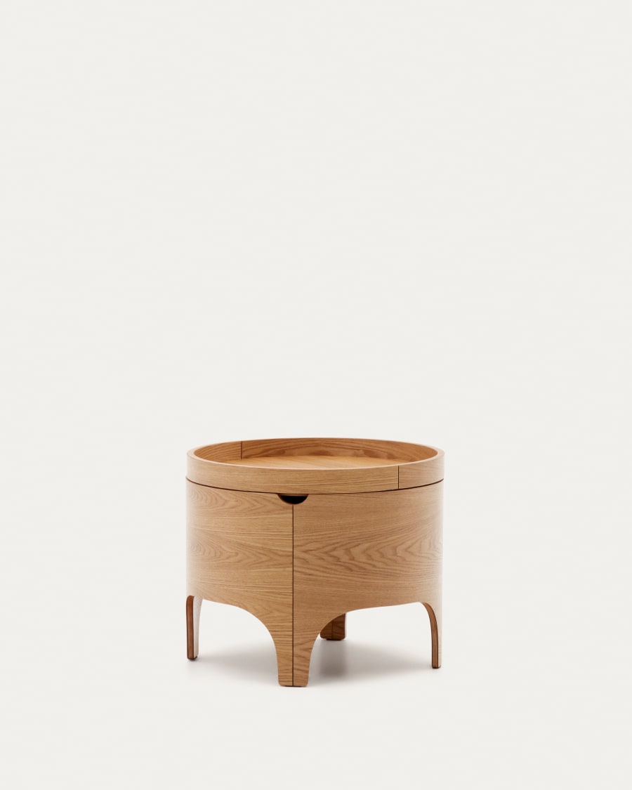 Octavia bedside table in ash plywood FSC Mix Credit O 55 cm Kave Home Italy