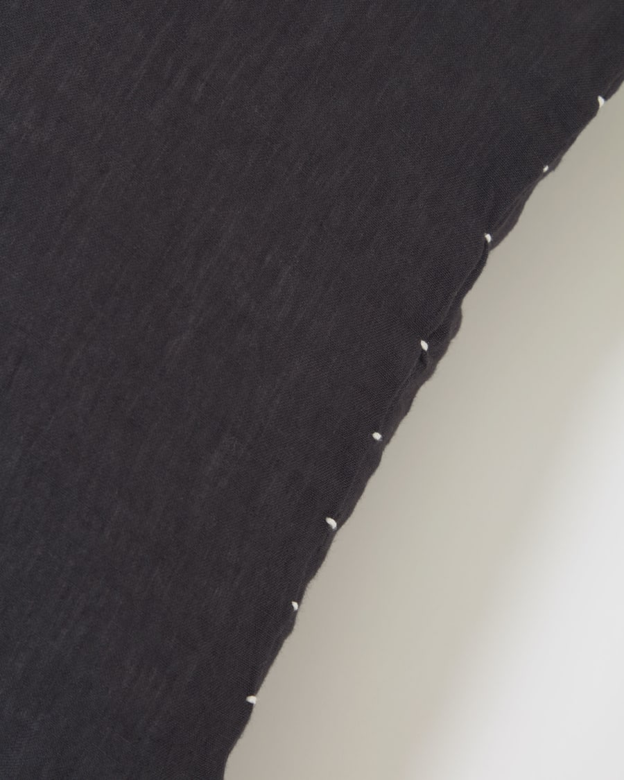 Elmina 100% linen cushion cover in black 45 x 45 cm