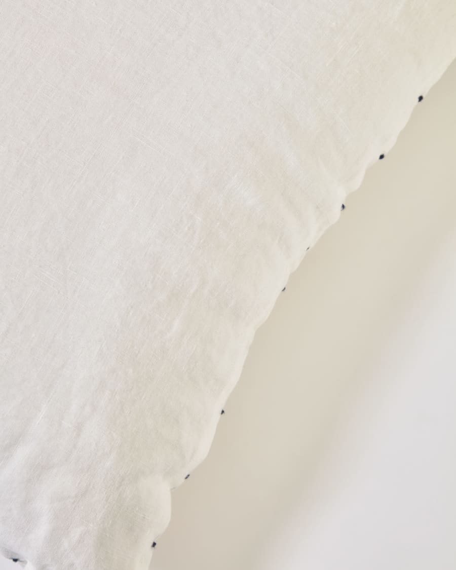 Elmina 100% linen cushion cover in white 45 x 45 cm