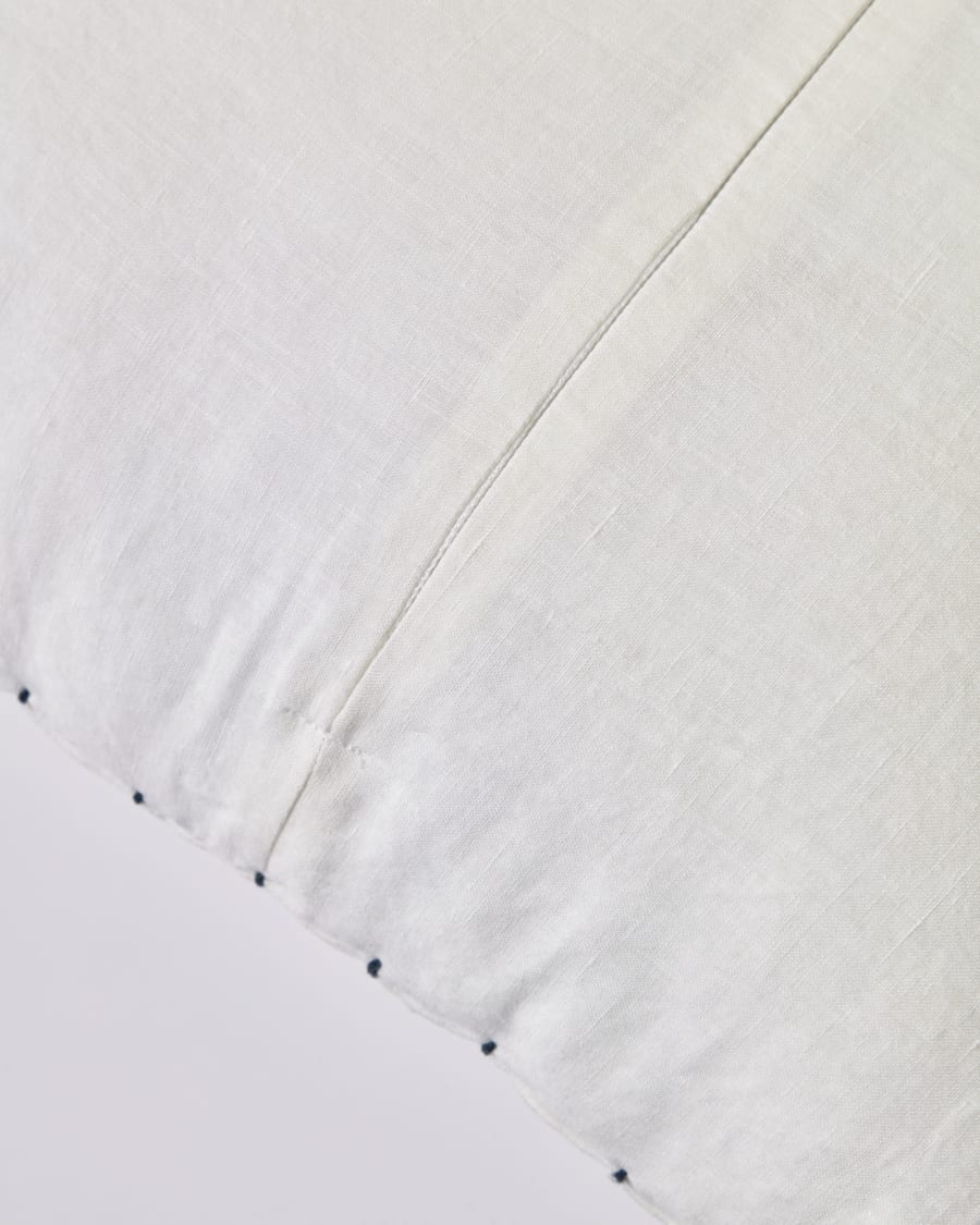 Elmina 100% linen cushion cover in white 45 x 45 cm