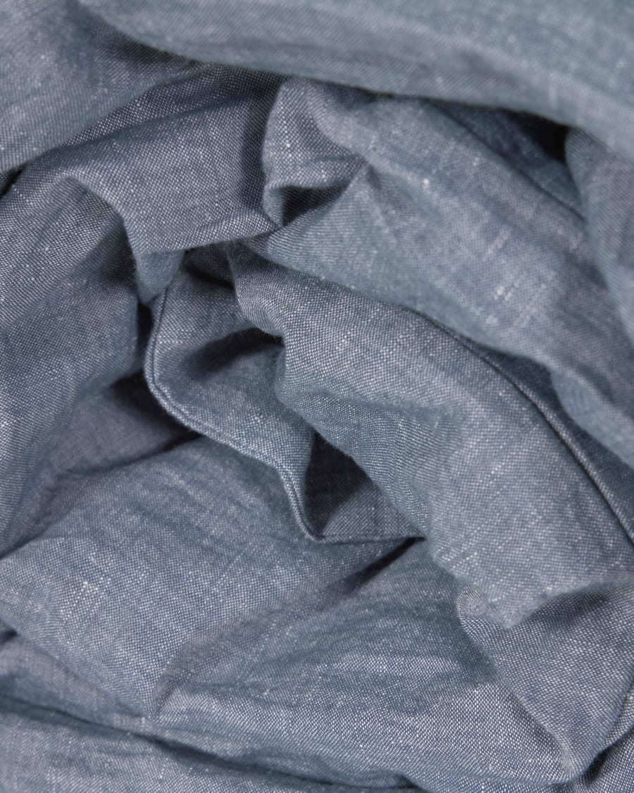 Eglant duvet cover, sheet & pillowcase set in blue GOTS cotton and linen 180 x 200 cm