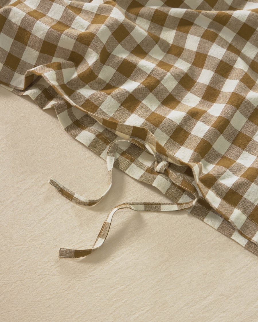 Σετ κλινοσκεπασμάτων Indalina, οργανικό GOTS βαμβακερό, καρό, 60 x 120 εκ
