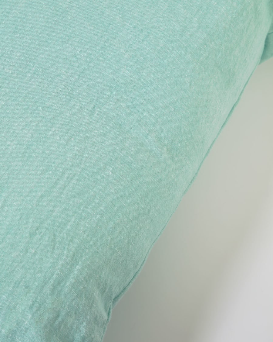 Eirenne cotton and linen cushion cover in turquoise 45 x 45 cm