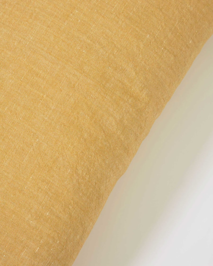 Eirenne cotton and linen cushion cover in mustard 45 x 45 cm